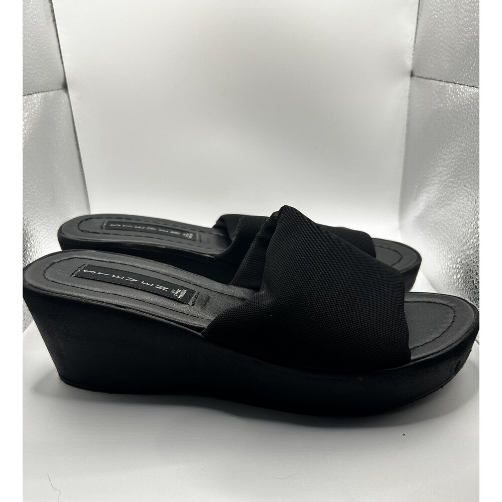 Steven Madden Y2k Platform Slide Sandels 90s Black. See ruler for size